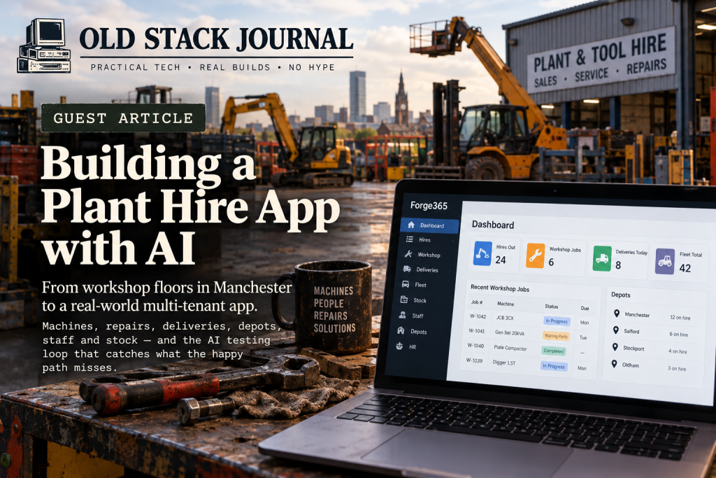 Guest article: Building a Plant Hire App with AI for plant hire workshops in Manchester